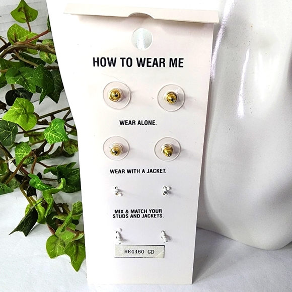 Gold Core Earrings Set with Mix Match Jackets - Picture 3 of 5